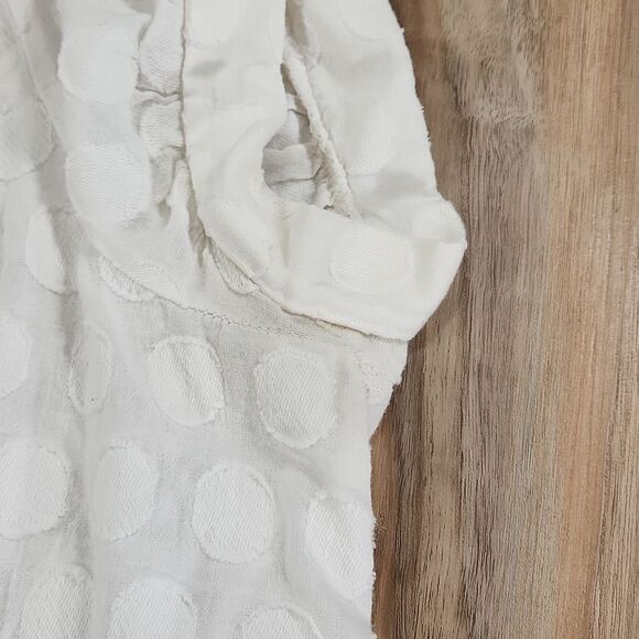 🐞Blue Sketch White Polka Dot Print Top Large - Picture 16 of 16